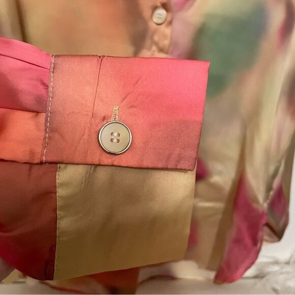 NWT J.ING Gold Tone Satin Long Sleeve Oversize Blouse - Picture 8 of 8